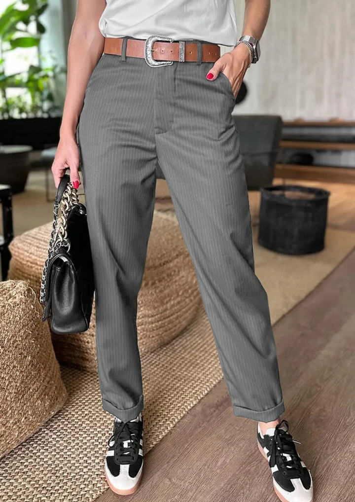 Thalindra Gestreifte Anzughose - Grau