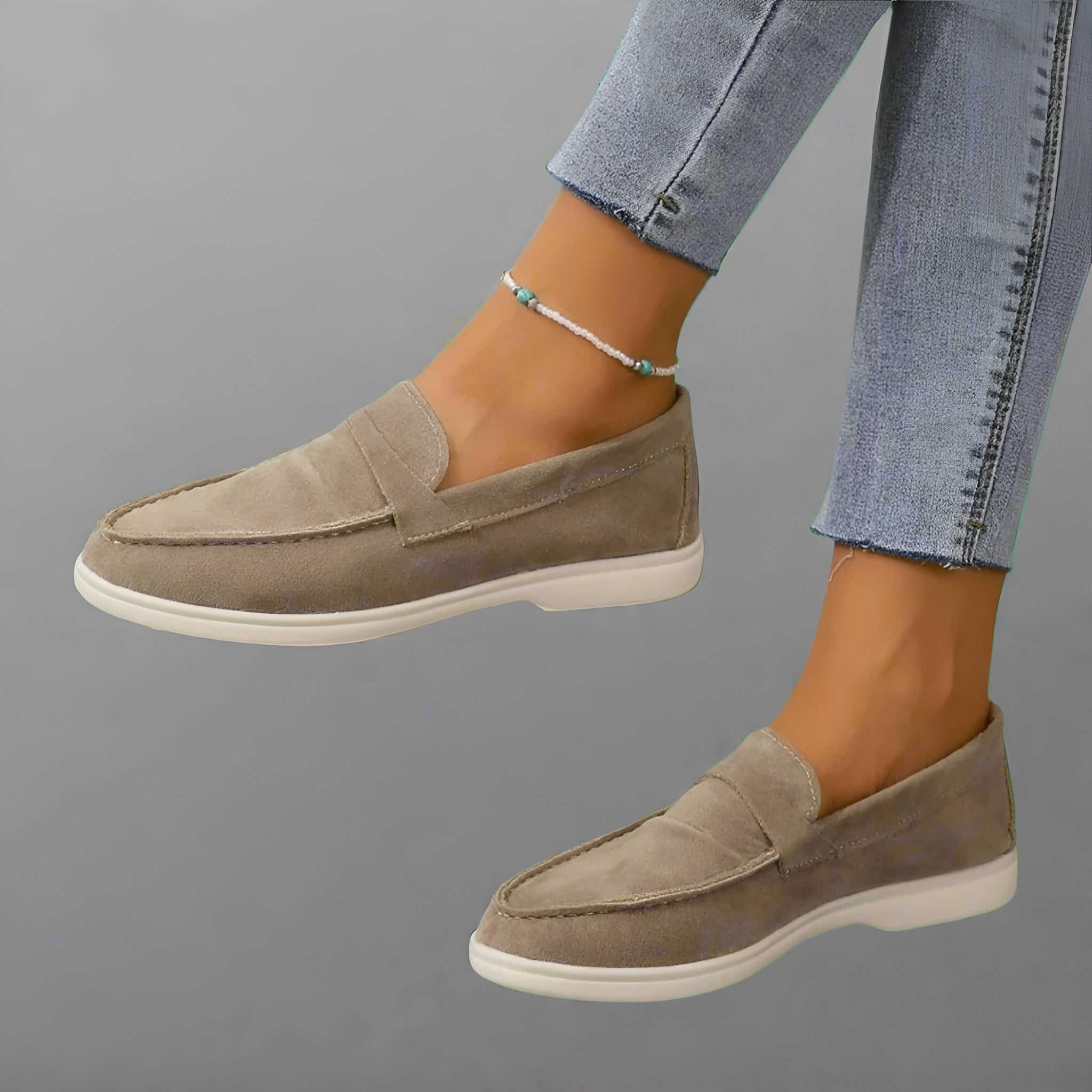 Carina™ | Handgjorda eleganta mocassiner av mocka