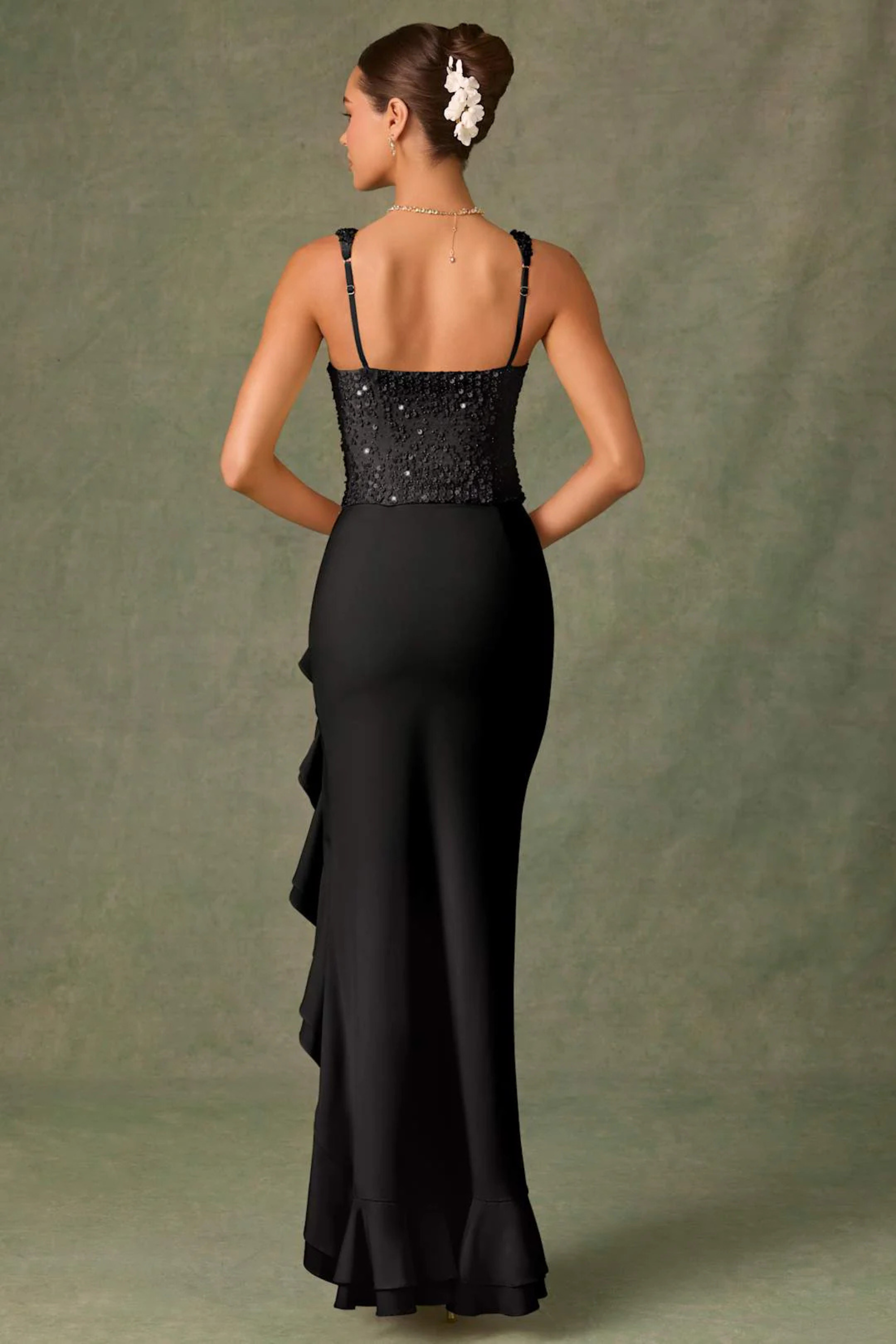 Lanira™ | Satin Korsettkleid mit Rüschen