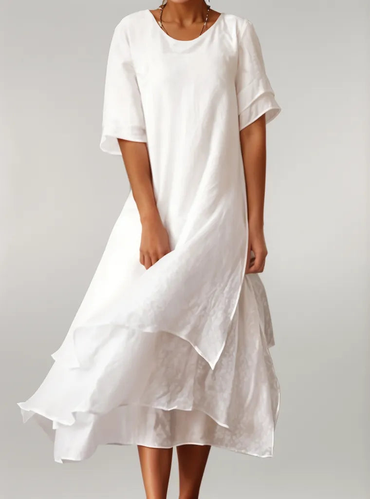 Thalia | Graziöses Baumwollkleid in voller Länge