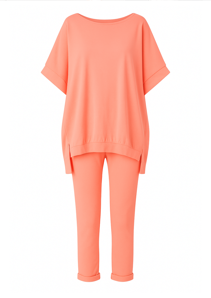 Rani Loungewear-Set mit Pullover-Top und verkürzter Hose - Rosa