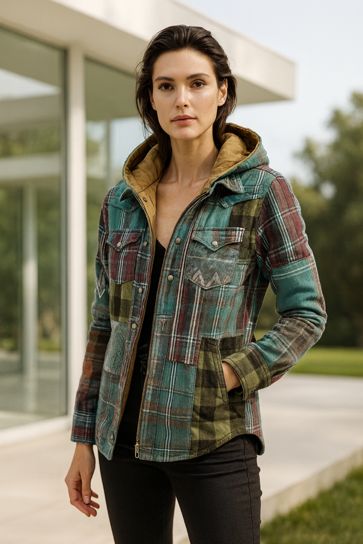 Harper | Patchwork Geruite Jas