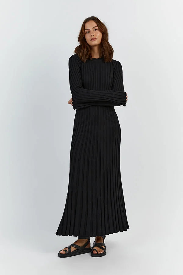 Elodie | Pulloverkleid mit Rundhalsausschnitt und Midi-Länge