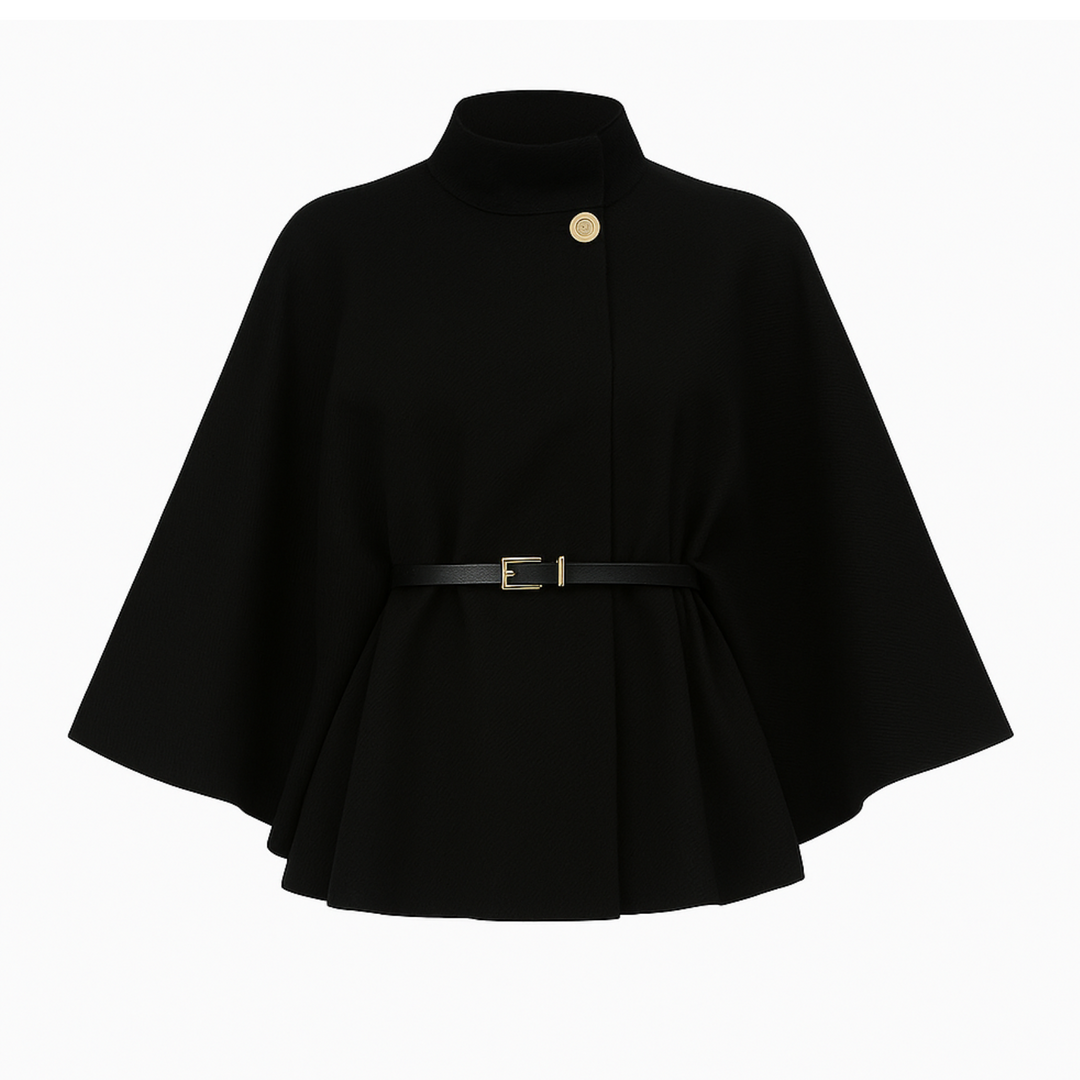 Elun Chice Schmetterlingsjacke mit Gürtel - Schwarz