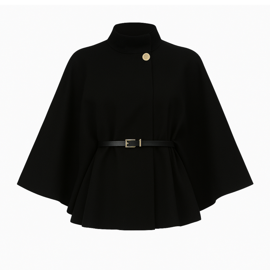 Elun Chice Flutter-Sleeve Belted Jacket