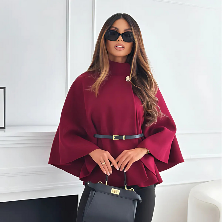 Elun Chice Schmetterlingsjacke mit Gürtel - Weinrose