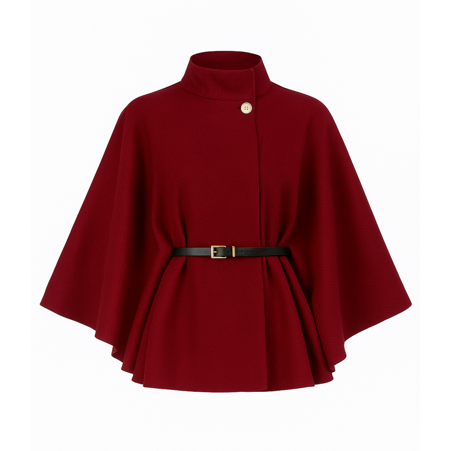 Elun Chice Flutter-Sleeve Belted Jacket