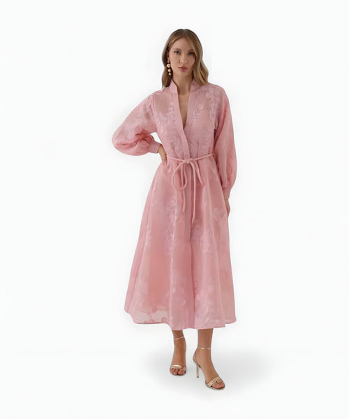 Isadora Jacquard Kleid mit modernem Charme - Rosa