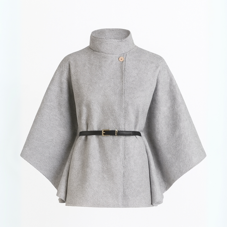 Elun Chice Flutter-Sleeve Belted Jacket
