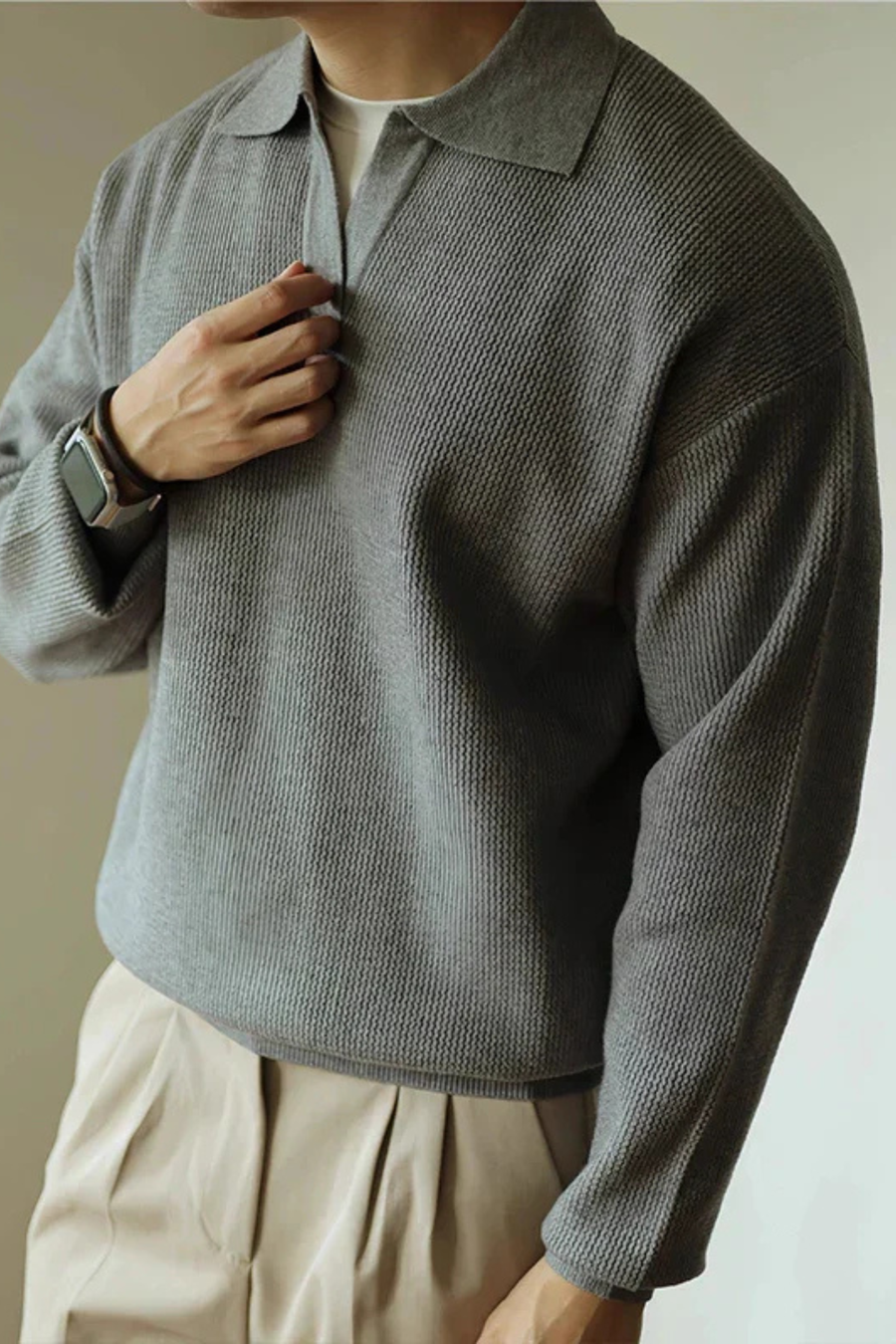 Ellison Fine-Knit Breathable Comfortable Polo Shirt Top