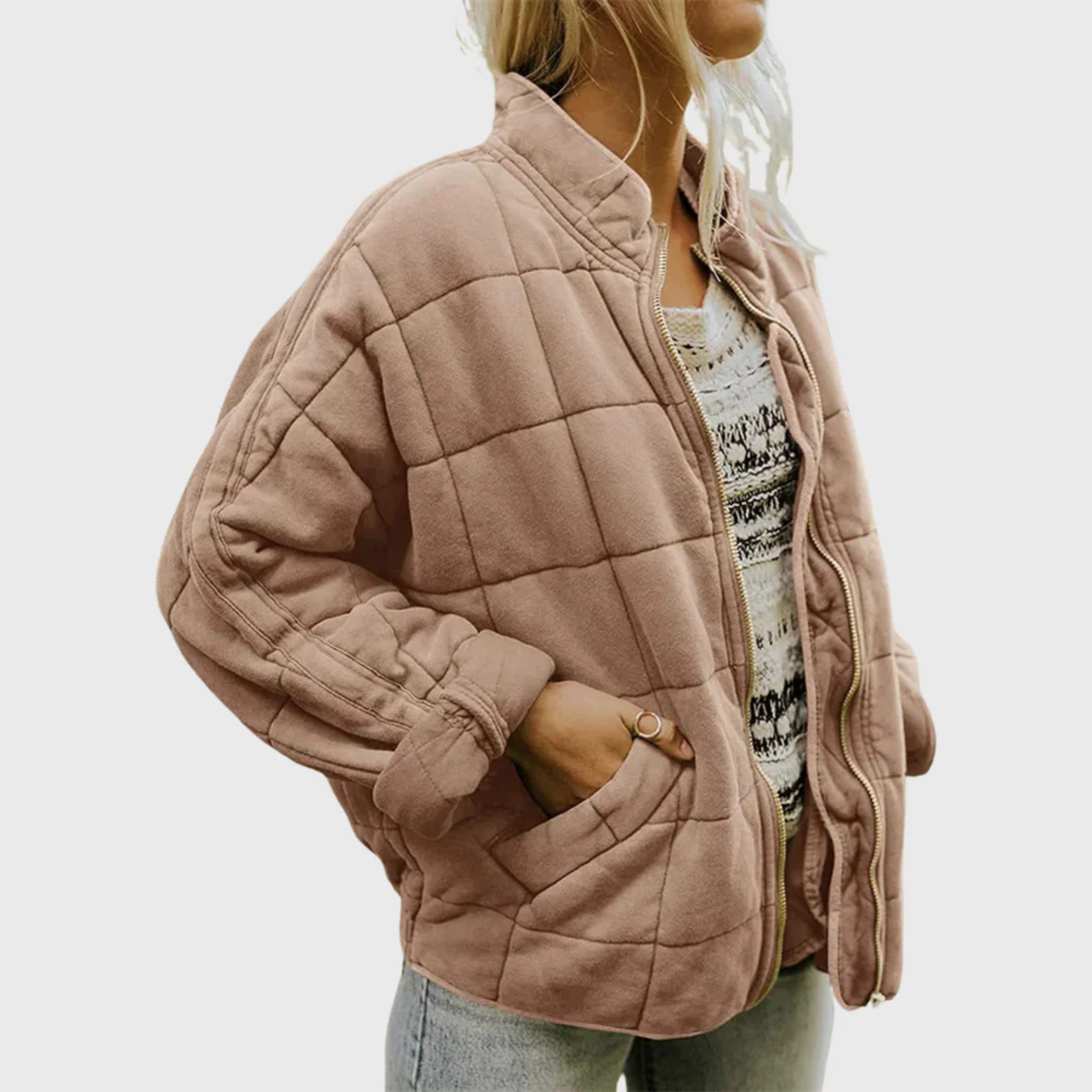 Jyn Eleganter Mantel -  Khaki