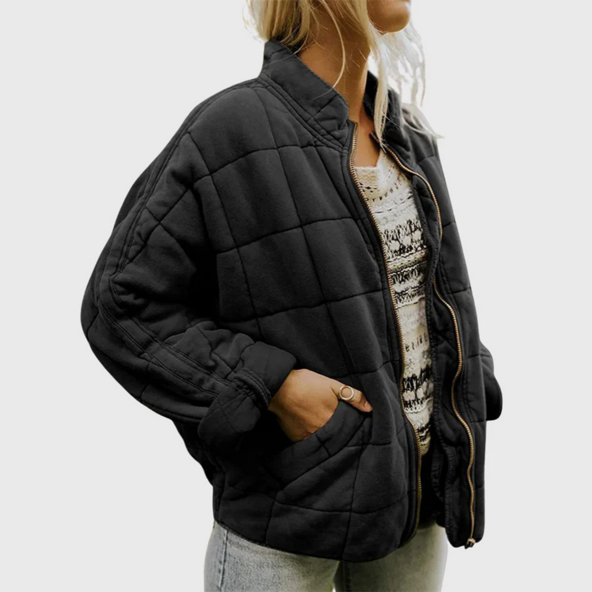 Jyn Eleganter Mantel -  Schwarz