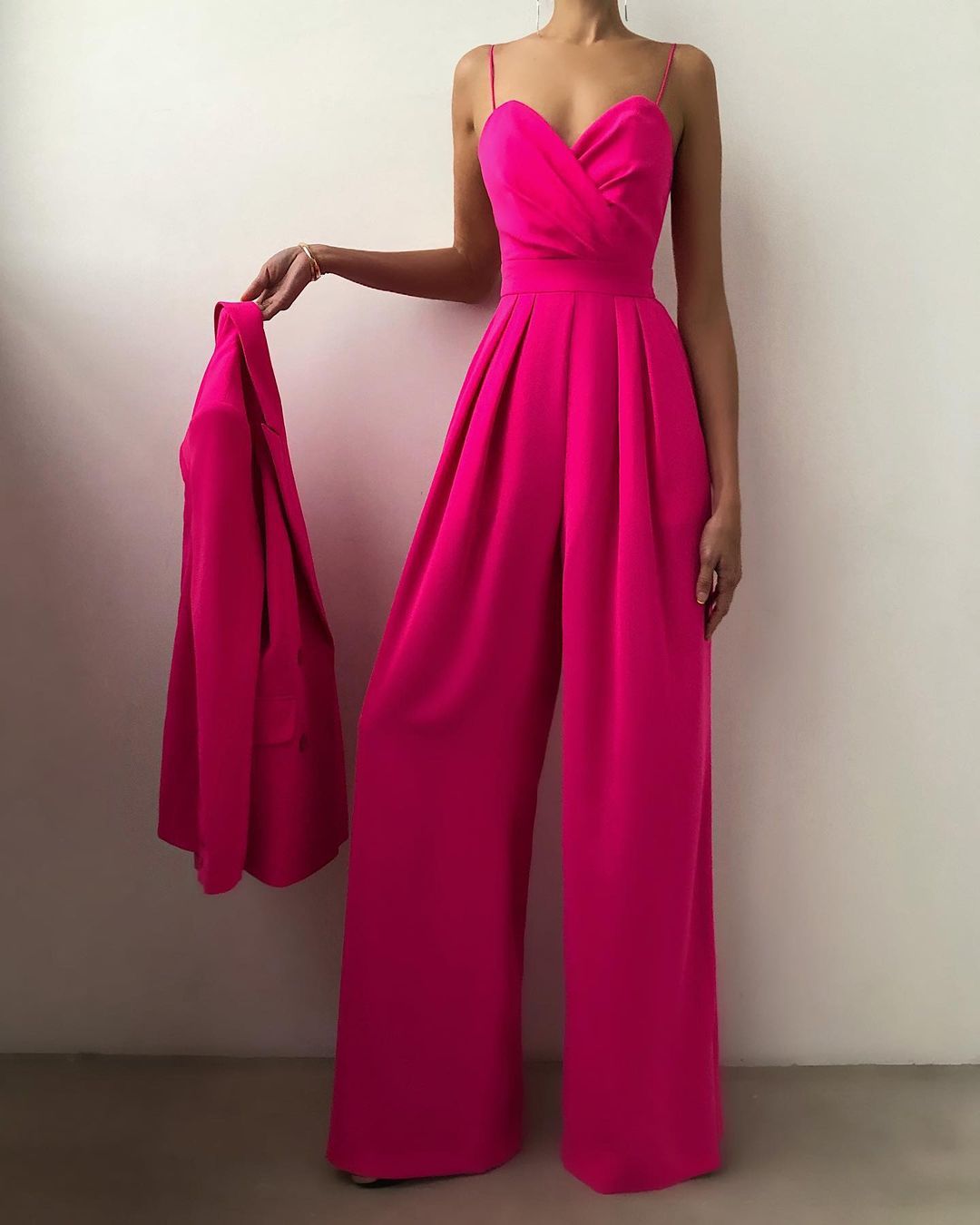 Rebecca – Overall mit geradem Bein, hoher Taille und feinen Trägern