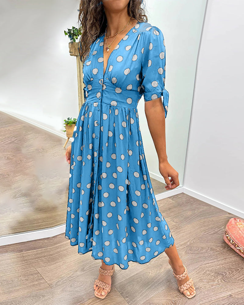 Dalina | Geknöpftes Midi mit Polka-Charme
