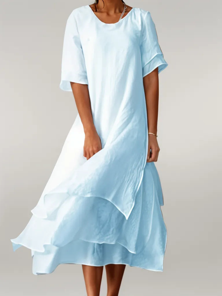 Thalia | Graziöses Baumwollkleid in voller Länge