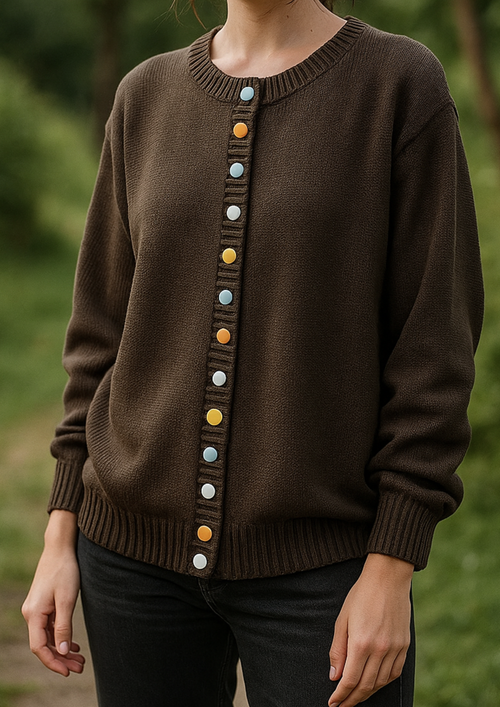 Lisa Komfortable & Stilvolle Cardigan - Braun