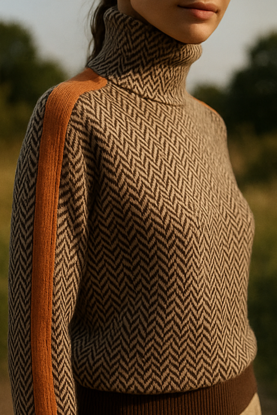 Marilou Contrast-Stripe Pullover Sweater