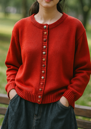 Lisa Komfortable & Stilvolle Cardigan - Rot