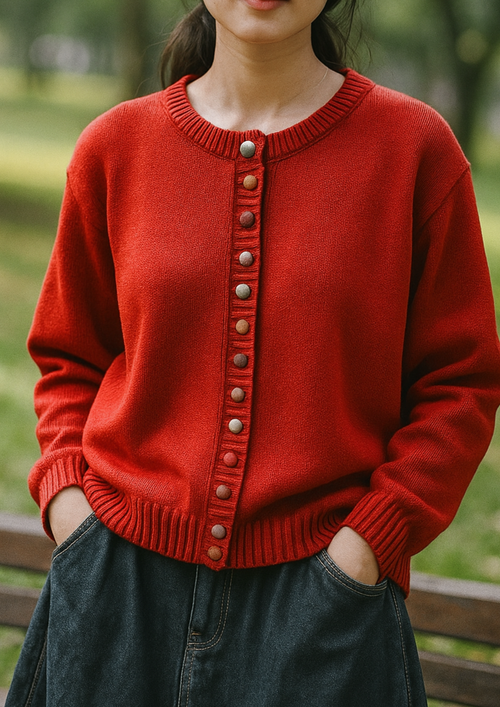Lisa Komfortable & Stilvolle Cardigan - Rot