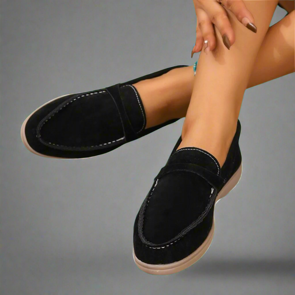Carina™ | Handgjorda eleganta mocassiner av mocka