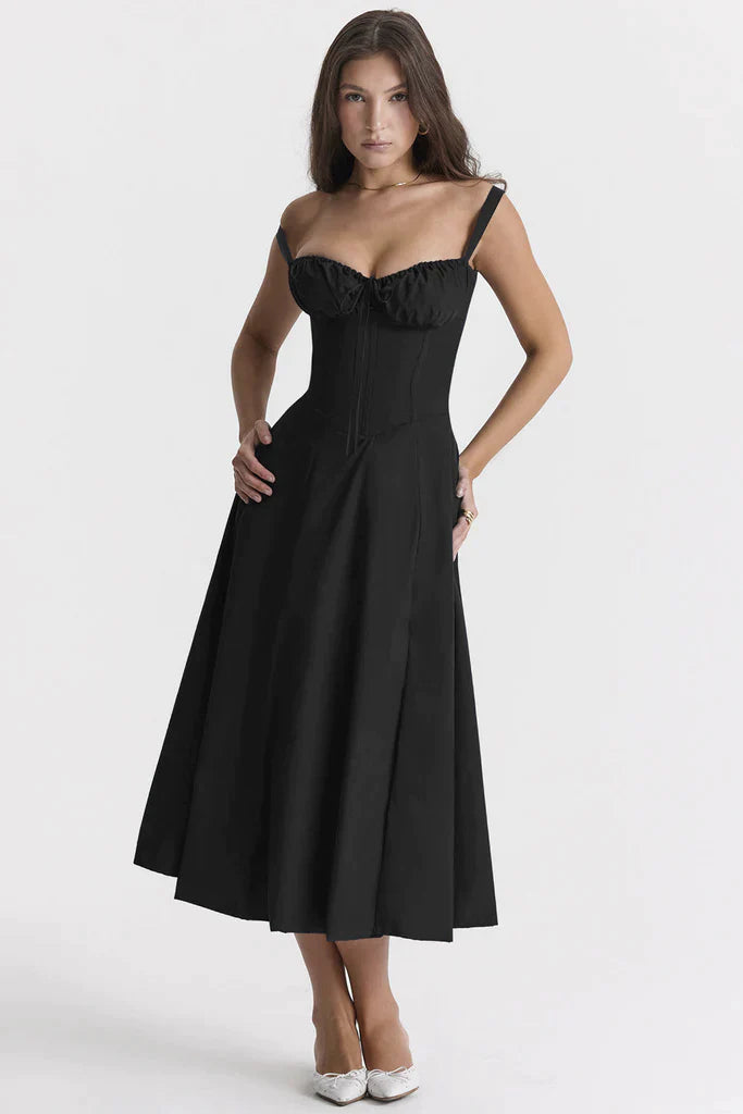 Martha – feminines Bustierkleid mit Blumendekor