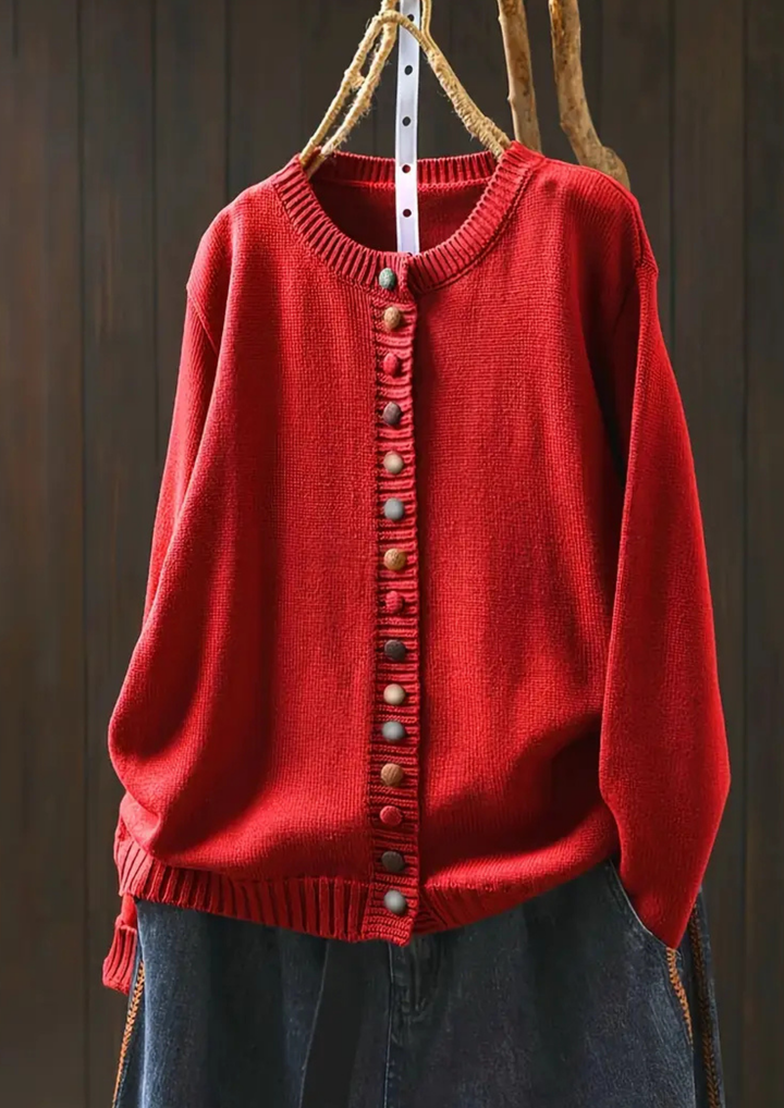 Lisa Komfortable & Stilvolle Cardigan - Rot