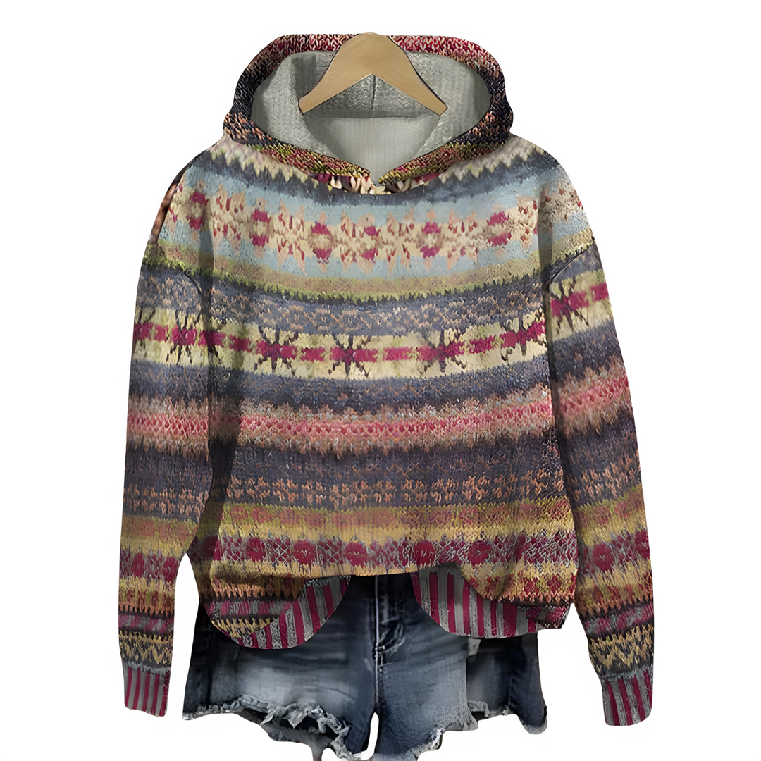 Sola Hoodie mit zeitlosem Muster - Rot