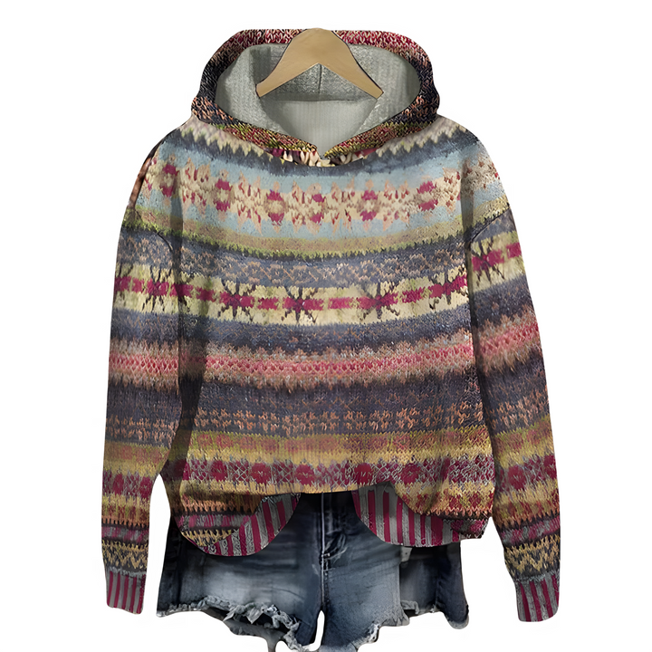 Sola Hoodie mit zeitlosem Muster - Rot