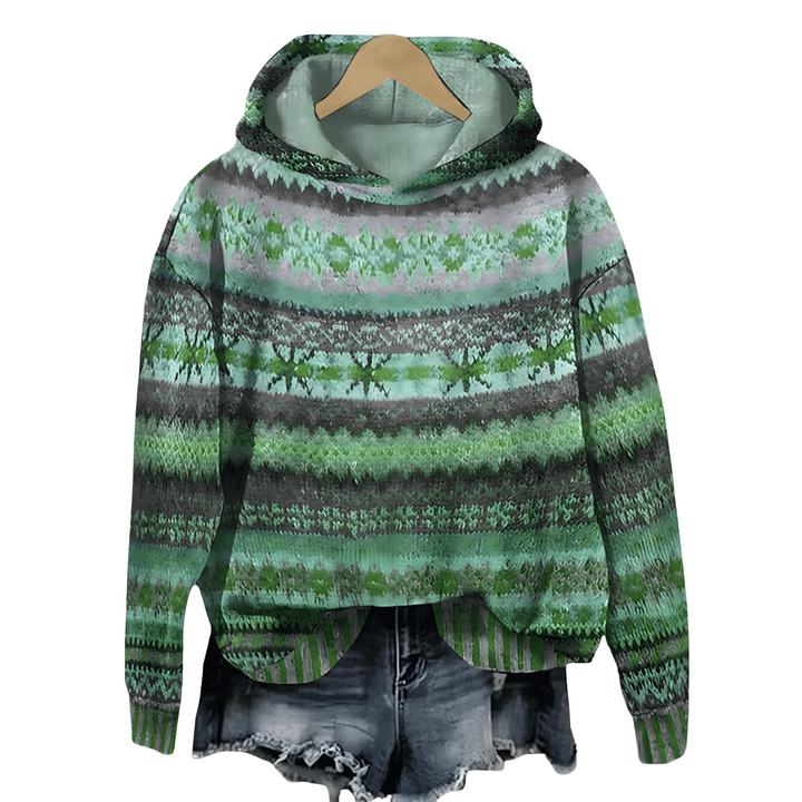 Sola Hoodie mit zeitlosem Muster - Grün