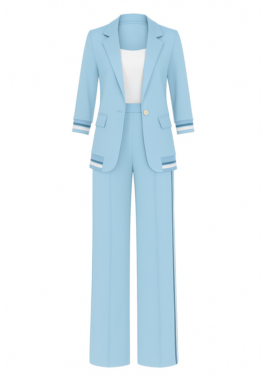 Nessa Zip-Top Lounge Set in Blue for All-Day Comfort