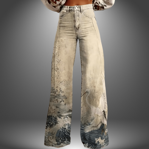 Olivia | Handwerkliche Hose mit Blumenmuster