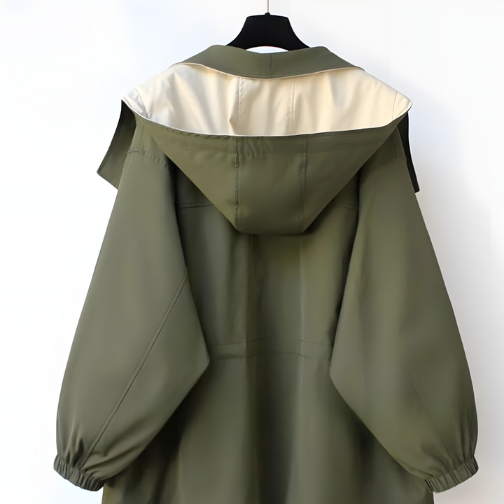 Aleera Elegante Windjacke mit Wetterschutz - Grün