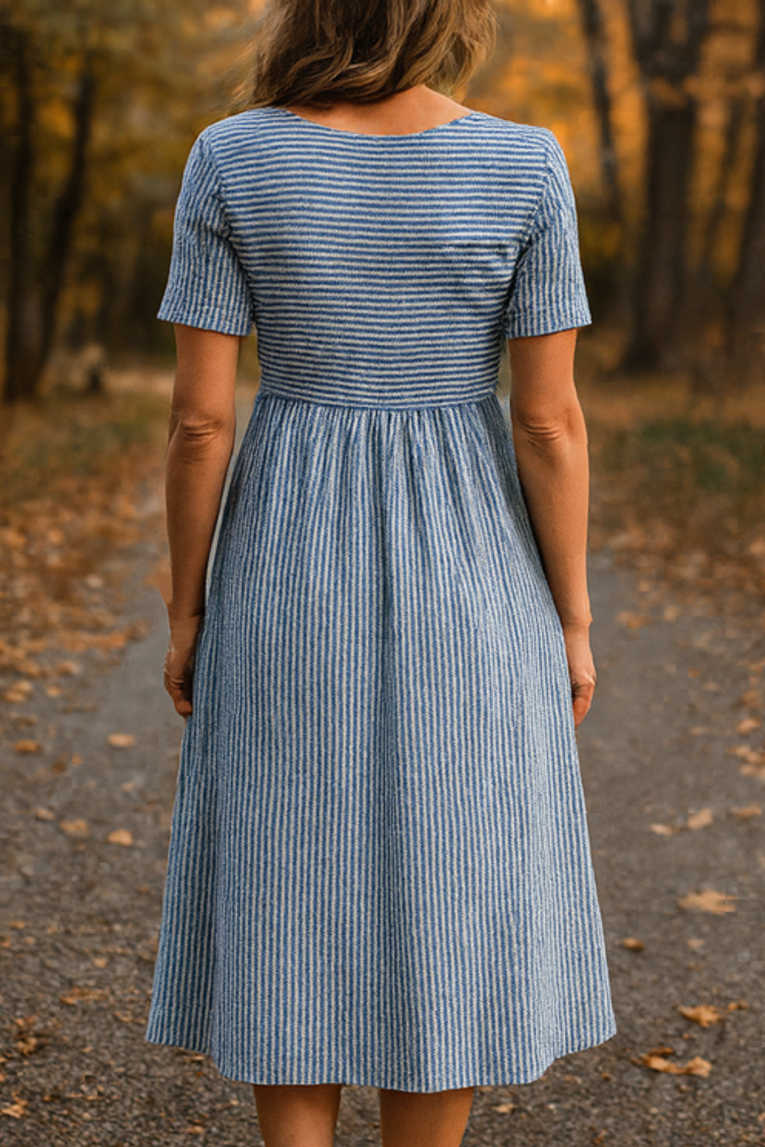 Roslyn Gestreiftes Baumwoll-Midikleid