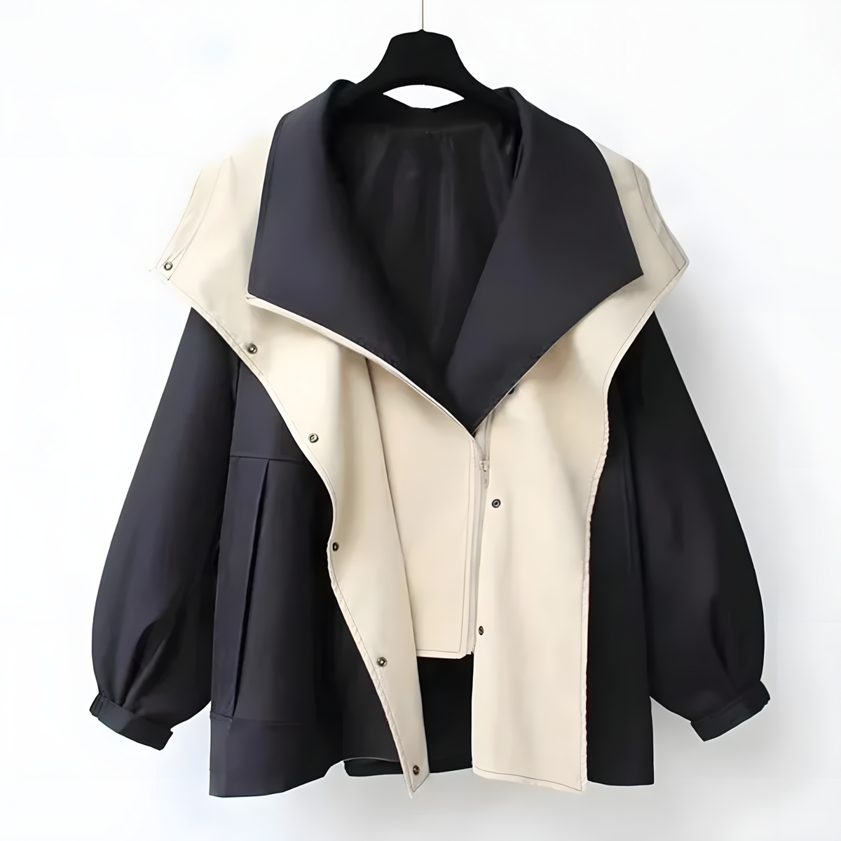 Aleera Elegante Windjacke mit Wetterschutz - Schwarz