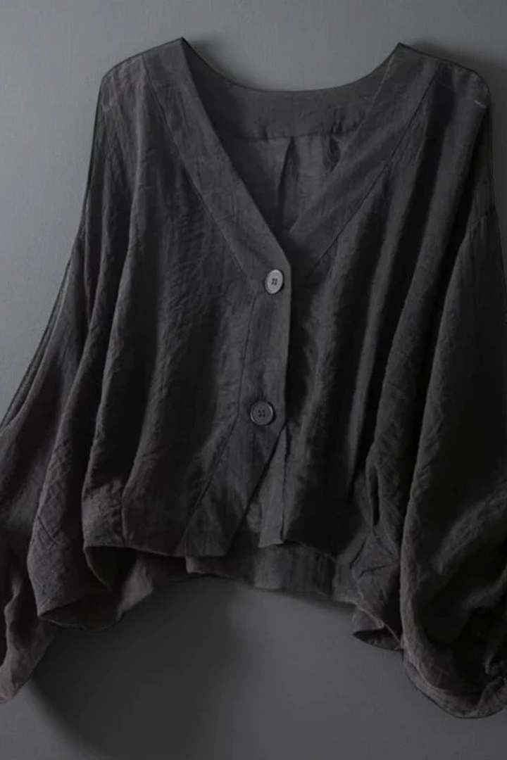 Aella Leinenbluse - Schwarz