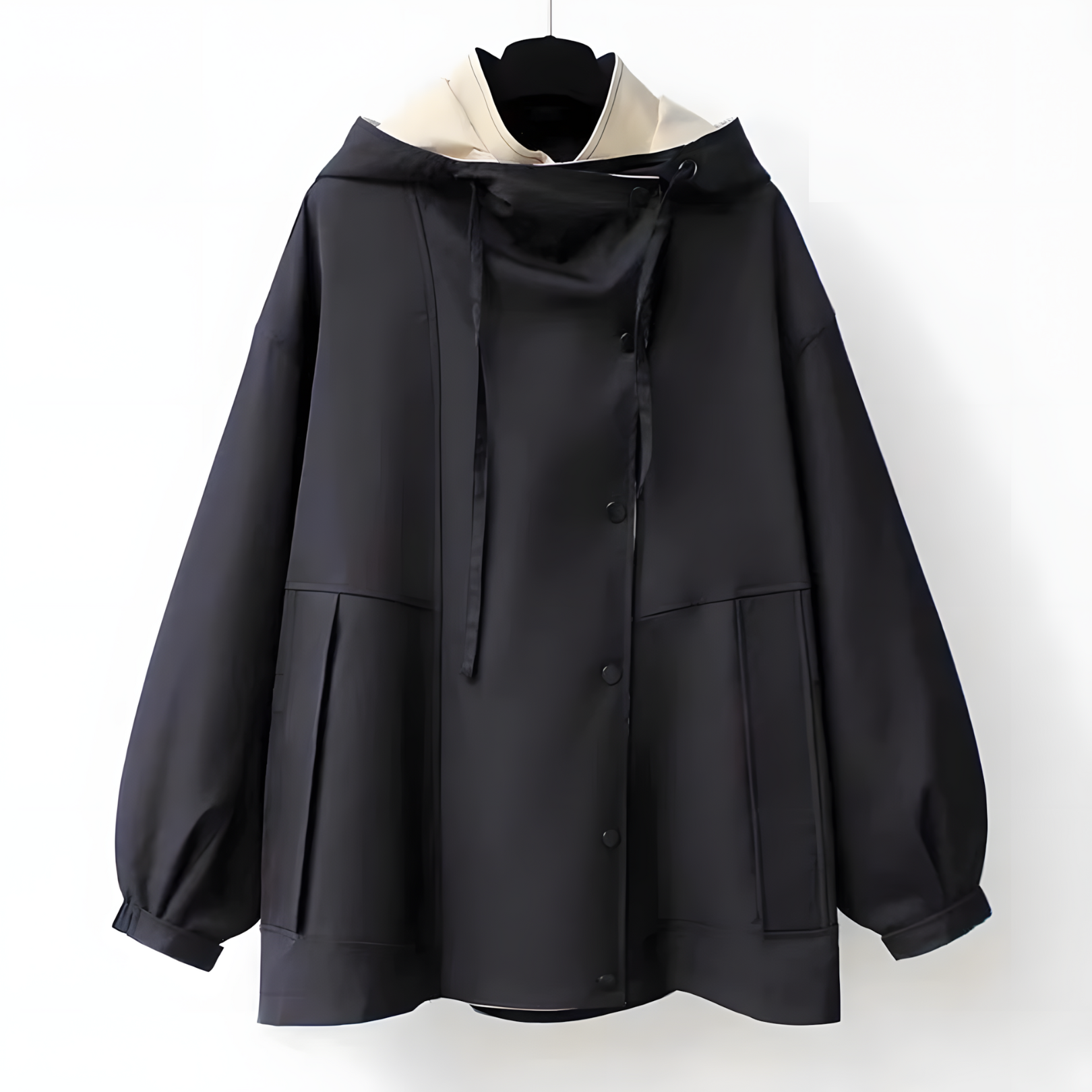 Aleera Elegante Windjacke mit Wetterschutz - Schwarz