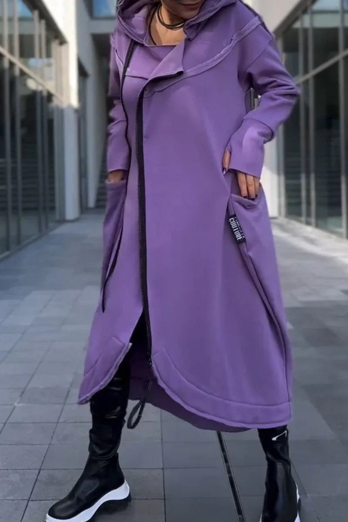 Nana Hoodie mit Reißverschluss - Lila
