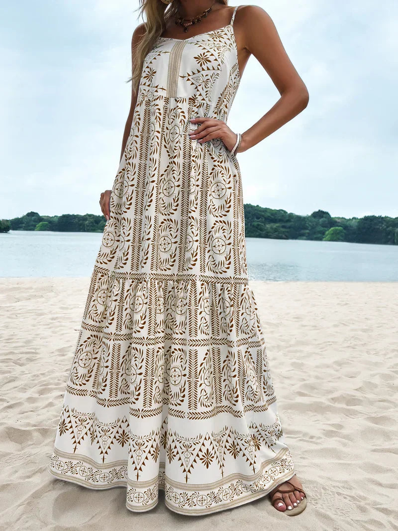 Tropisches Flair: Damen-Cami-Kleid mit Volantsaum und Blumenmuster