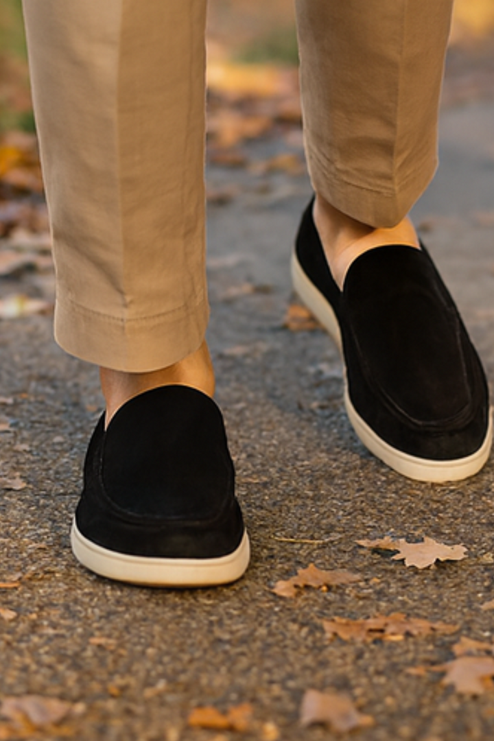 Chase Elegante Wildleder-Loafer - Schwarz