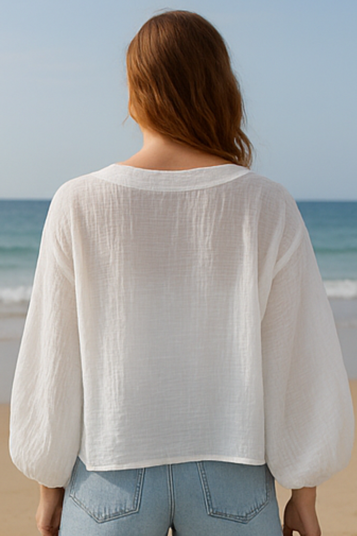 Aella Leinenbluse - Weiß