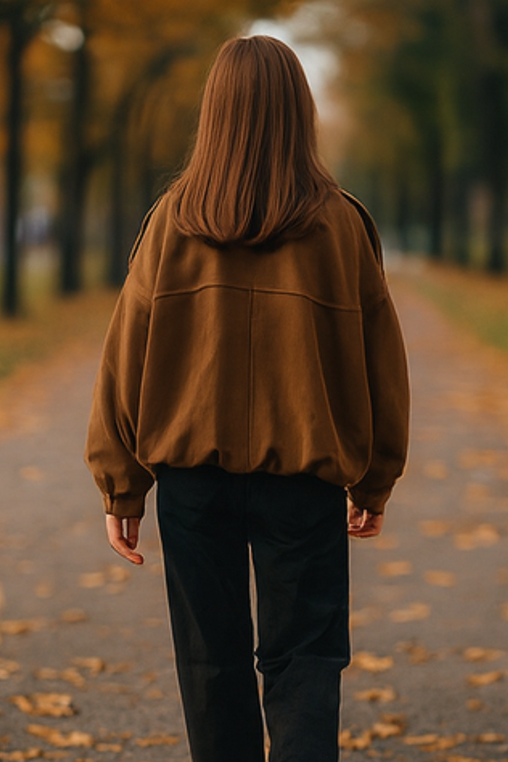 Nala Vintage Oversized Jacket - Braun