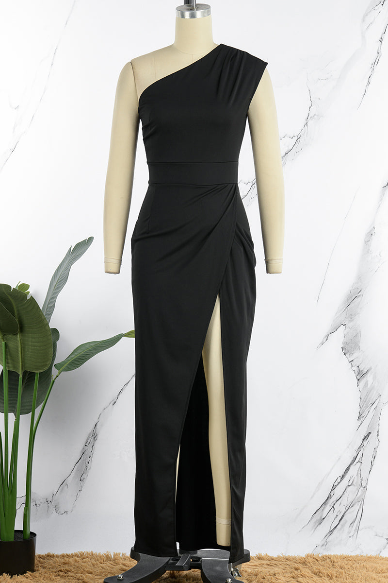 Evie – Elegantes ärmelloses Kleid mit diagonaler Halslinie