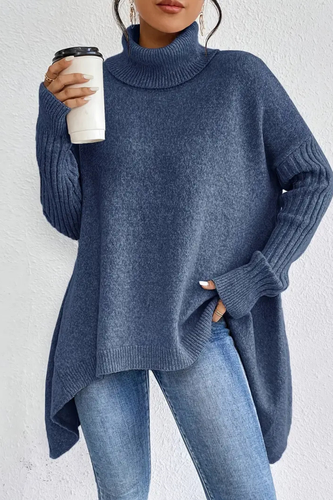 Bridgette | Langer Rollkragenpullover