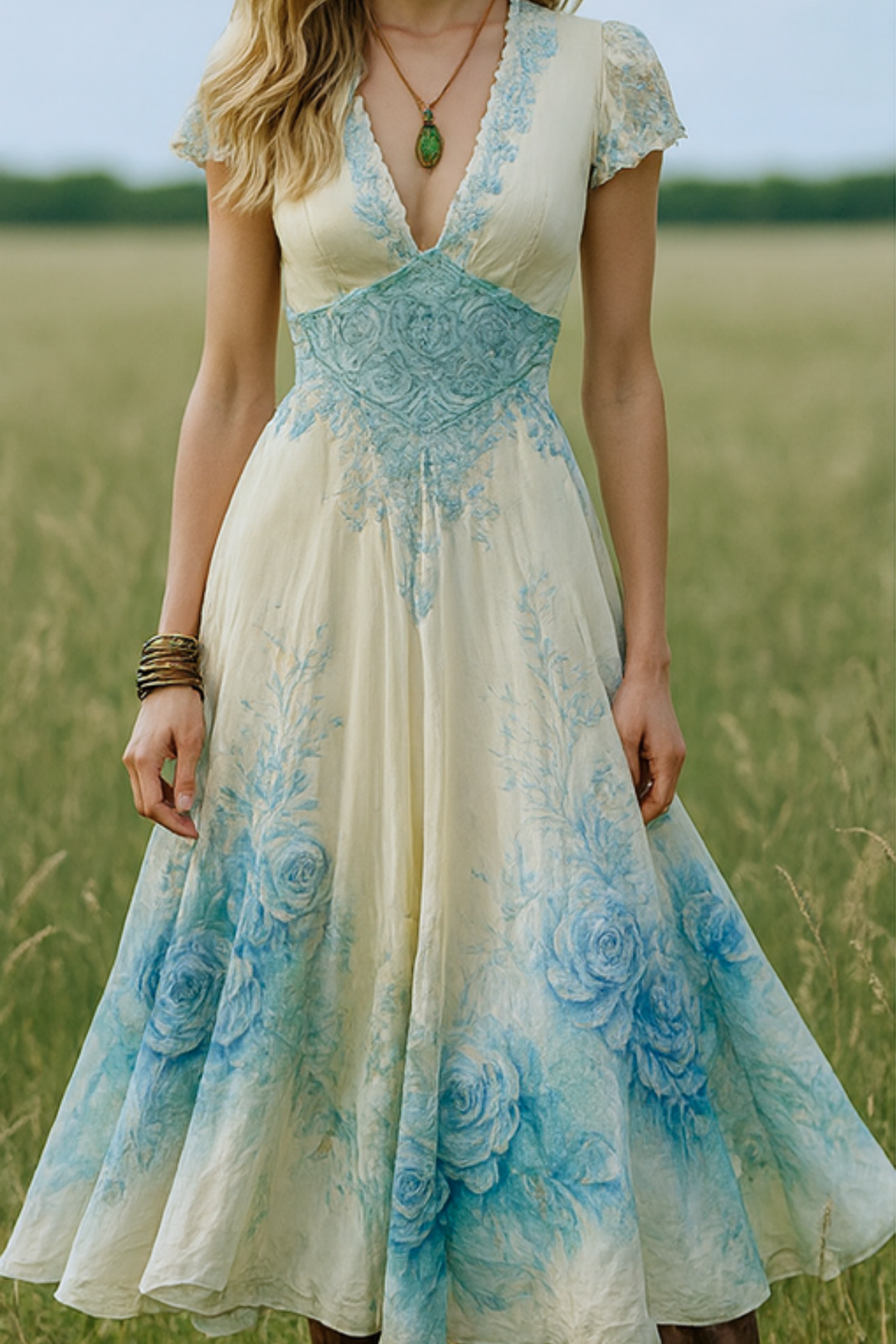 Celeste | Vloeiende Bloemenjurk