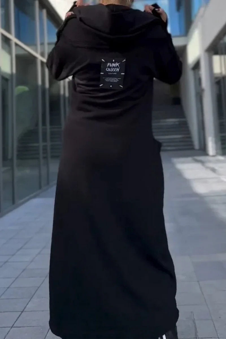 Nana Hoodie mit Reißverschluss - Schwarz