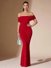 Julina™ | Schulterfreies Kleid