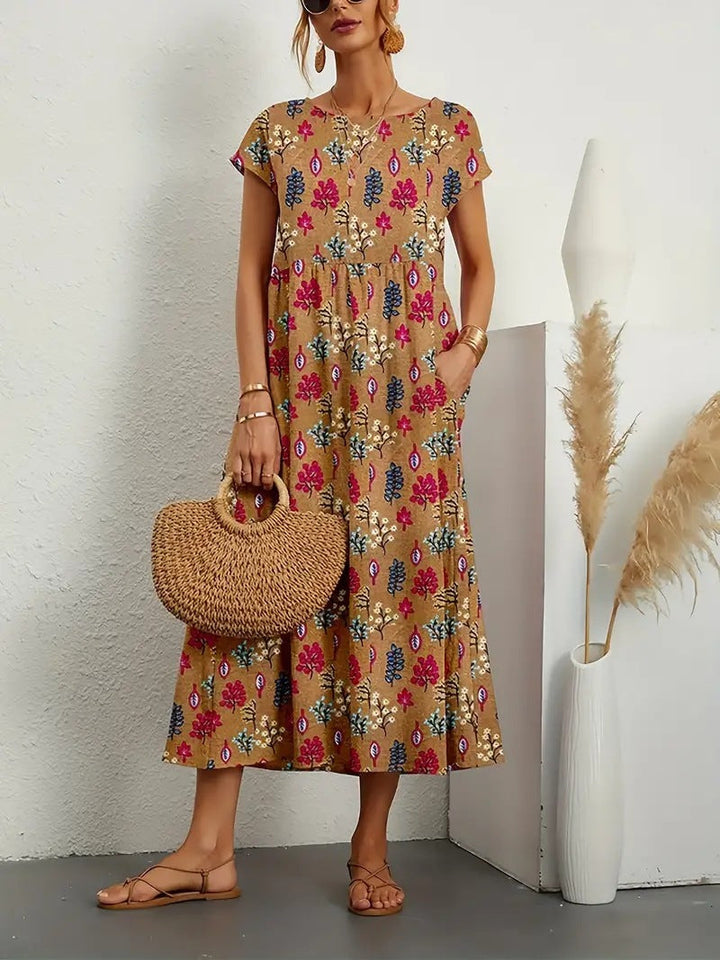 WINNIE | STILVOLLES MIDIKLEID MIT BLUMENMUSTER