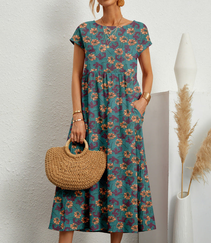 WINNIE | STILVOLLES MIDIKLEID MIT BLUMENMUSTER