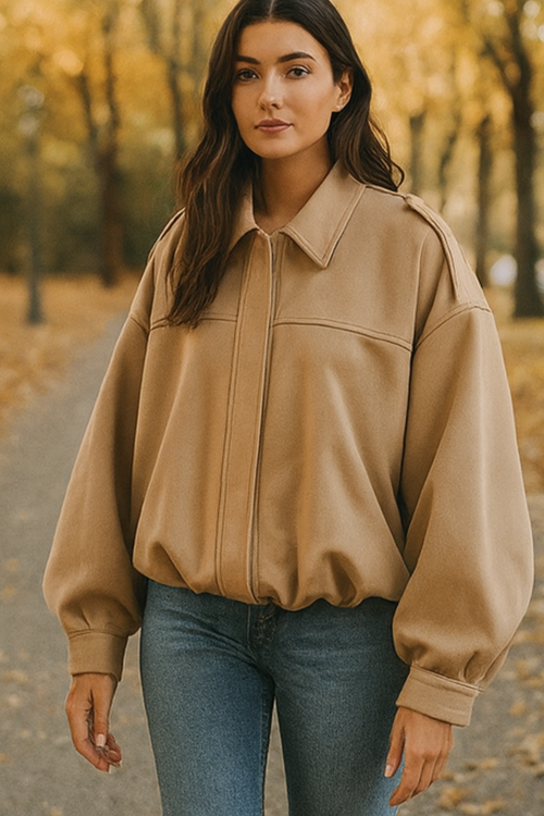 Nala Vintage Oversized Jacket - Beige