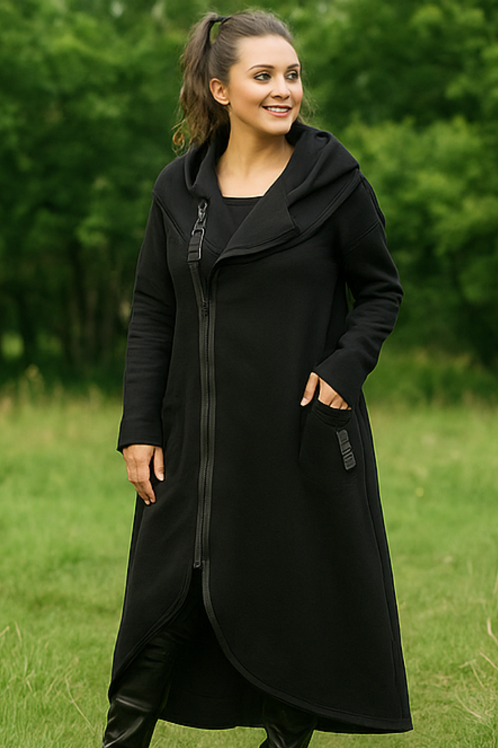 Nana Hoodie mit Reißverschluss - Schwarz